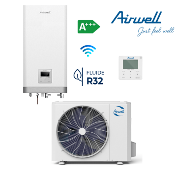 AIRWELL Wellea Split 10.00-10.00 kW šilumos siurblys oras-vanduo su hydro moduliu, AW-WHPSA0810-N91+AW-YHPSA10-H91 - TavoSildymas.eu