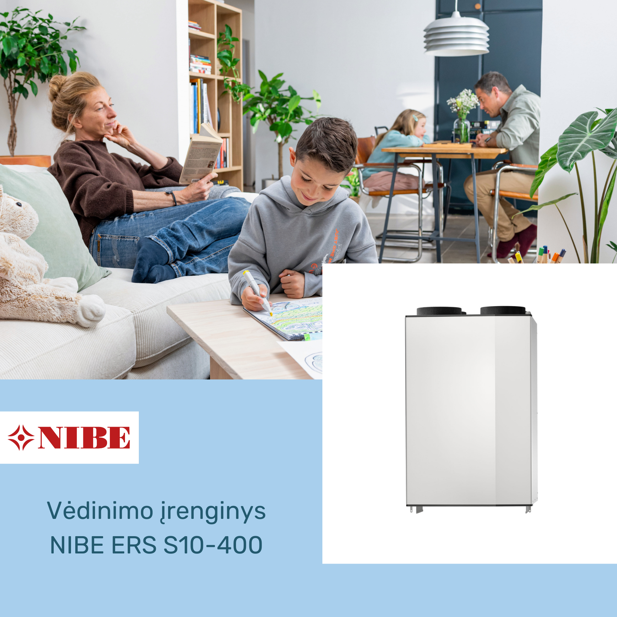Vėdinimo įrenginys NIBE ERS S10-400 - TavoSildymas.eu