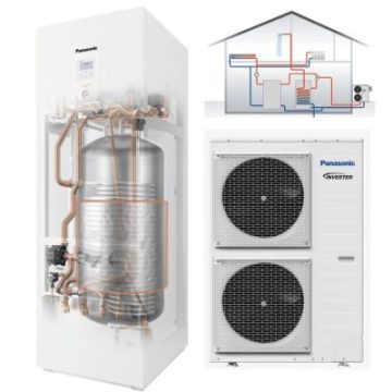 PANASONIC Šilumos siurblys oras-vanduo Aquarea T-Cap 9kW su integruotu Boileriu 185L WH-ADC0916H9E8 / WH-UX09HE8 9kW - - TavoSildymas.eu