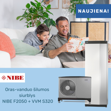 Oras-vanduo šilumos siurblys NIBE F2050+VVM S320 - TavoSildymas.eu