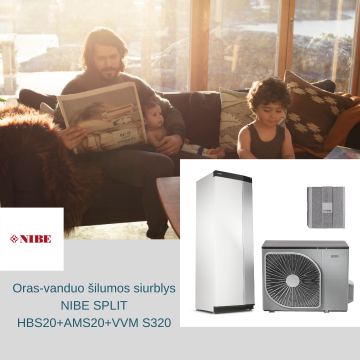 Oras-vanduo šilumos siurblys NIBE Split HBS20+AMS20+VVM S320 - TavoSildymas.eu