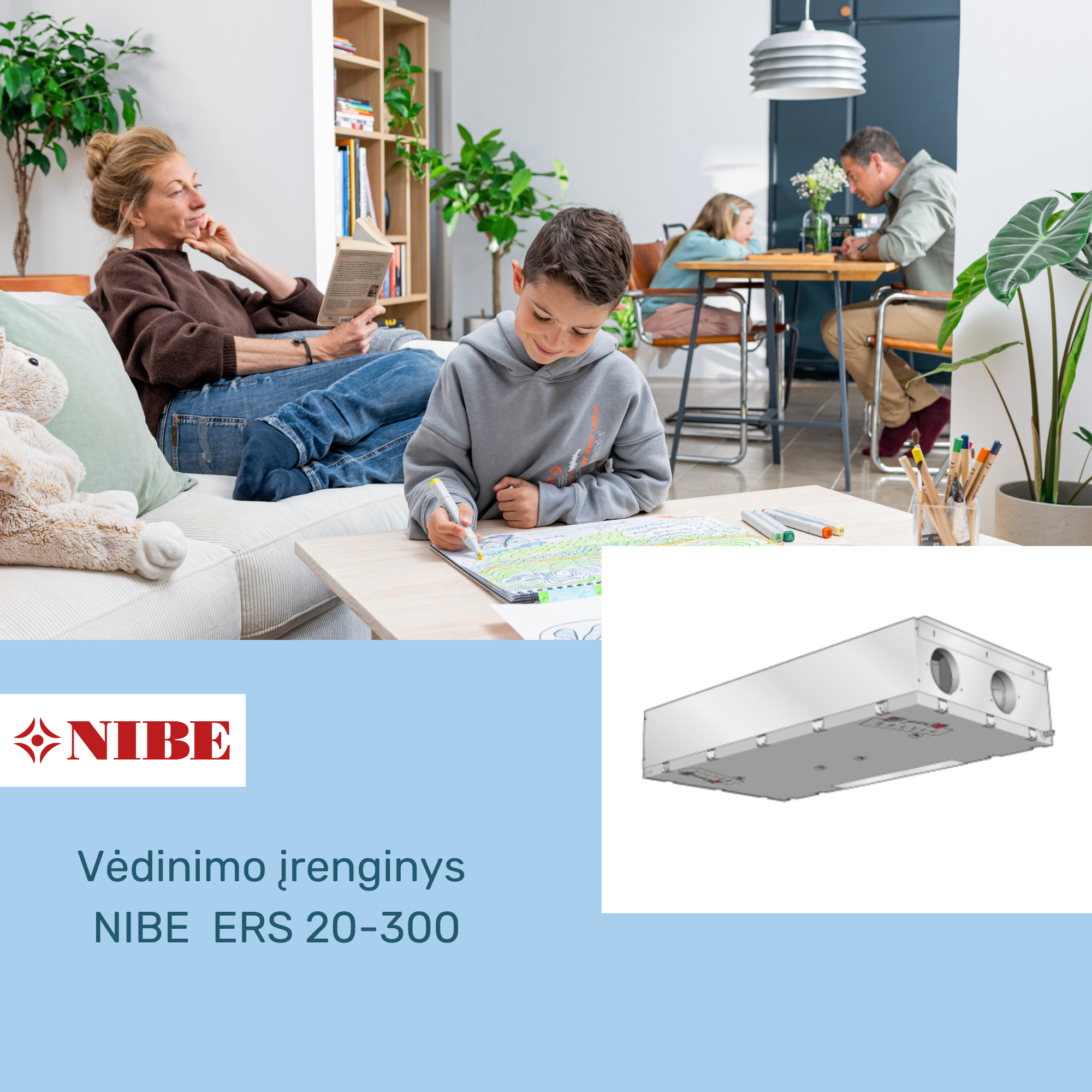 Vėdinimo įrenginys NIBE ERS 20-300 - TavoSildymas.eu
