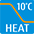 10°C šildymo režimas: galima nustatyti, kad kambario temperatūra nenukristų žemiau 10°C, kad patalpoje nebūtų per šalta, kai joje nėra žmonių.