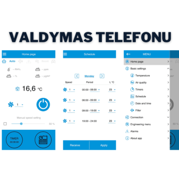 Vertikalus plokštelinis entalpinis rekuperatorius RECOM EPP3SE su WIFI valdymu - TavoSildymas.eu