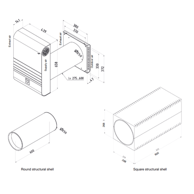 Mini rekuperatorius Zehnder ComfoAir 70 - TavoSildymas.eu