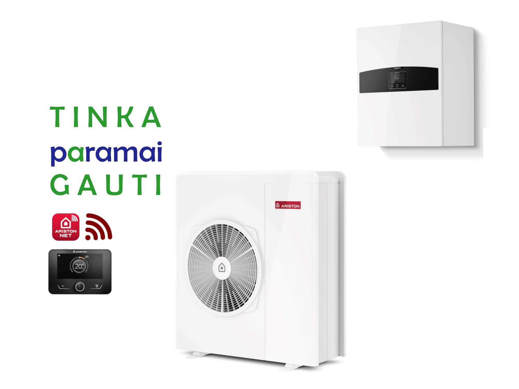 Šilumos siurblys Oras-Vanduo Ariston Nimbus R32, Plus, 80 S T Net 11.74 kW Φ3, su Wi-Fi - TavoSildymas.eu