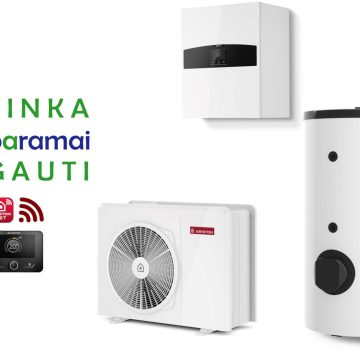 Šilumos siurblys Oras-Vanduo Ariston Nimbus R32, Flex, 35 S Net 6.35 kW, su 190l vandens šildytuvu ir Wi-Fi - TavoSildymas.eu