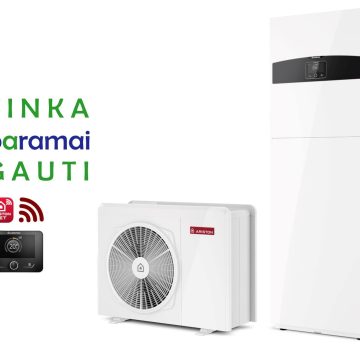 Šilumos siurblys Oras-Vanduo Ariston Nimbus R32, Compact, 50 S Net 7.57 kW, su integruotu 177l vandens šildytuvu ir Wi-Fi - TavoSildymas.eu